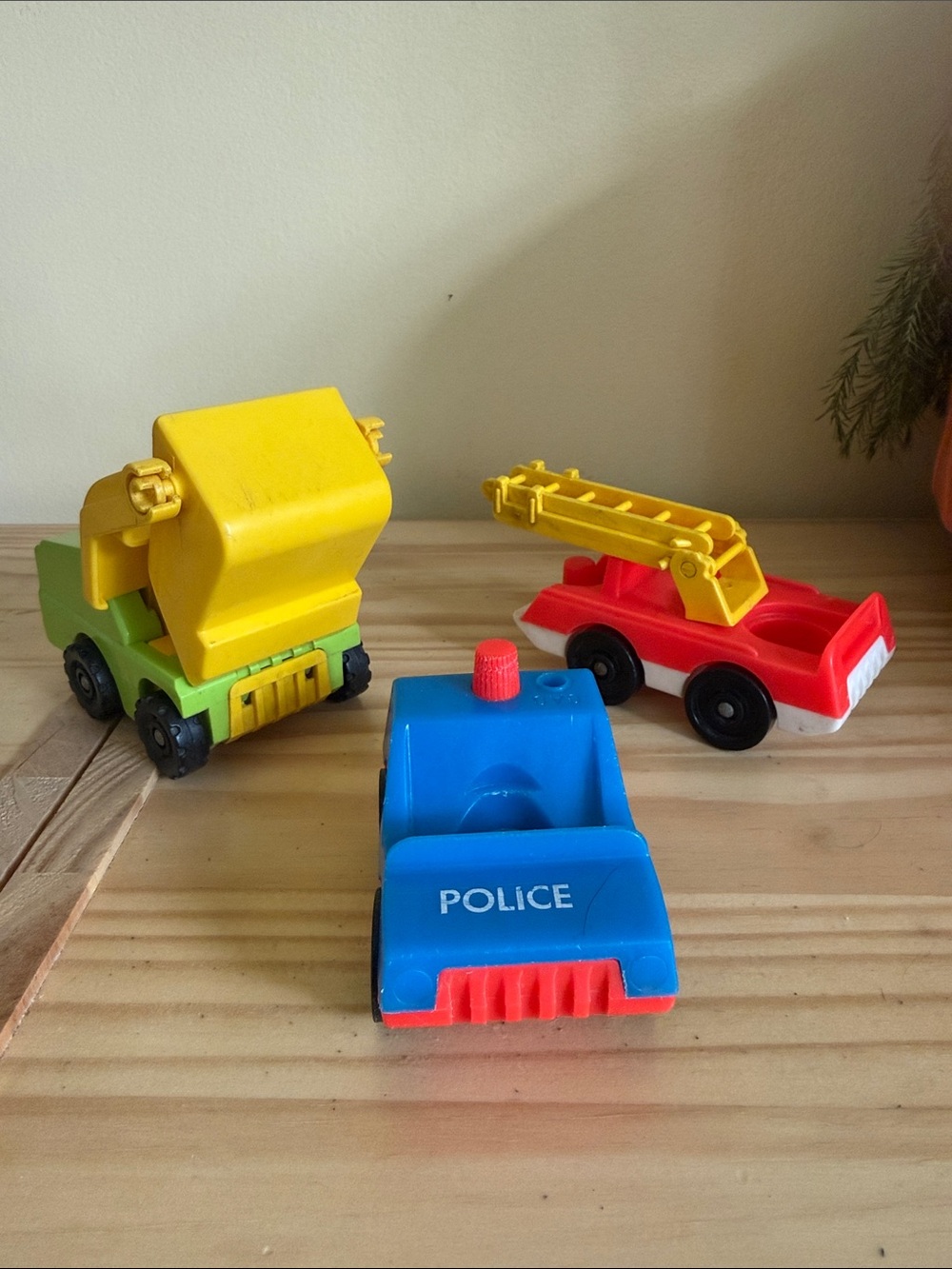 Vintage fisher price little people work vehicles lot